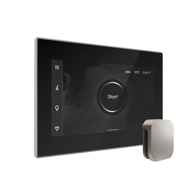 iSteamX Steam Shower Control and Steamhead, Black/Brushed Nickel