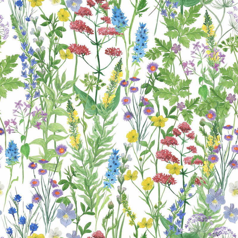 Peel & Stick Floral Wall Mural, 8.33' W x 8.33' L