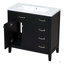 Meuble-lavabo 36 po avec lavabo, armoire de salle de bain avec tiroirs, structure solide et panneau de fibres à densité moyenne-231294003