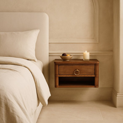 Dollison 35cm W Solid Wood Bedside Table