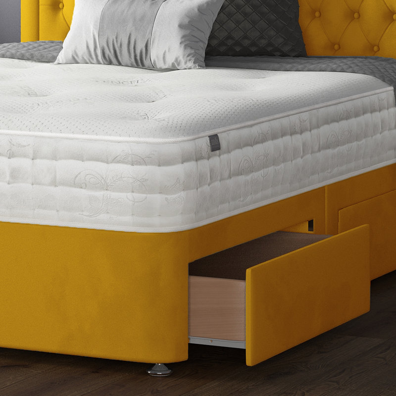 Urbank Divan Bed Base, Turmeric, 2 Foot-end Drawers, Double (4'6)