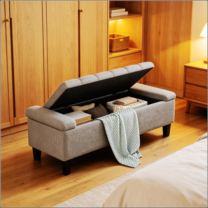 Banc d'entrée, banc de lit, banc de rangement, banc à chaussures capitonné