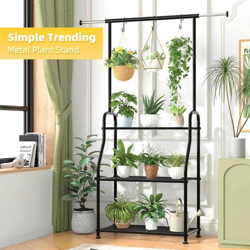 Metal 3 Tiered Hanging Plant Shelf
