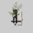 3D Textured Sandstone Wall Decor, Layered Abstract Wall Art with Floating Shelf, Glass Water Vase & Artificial Orchid Butterfly Accents-117546059