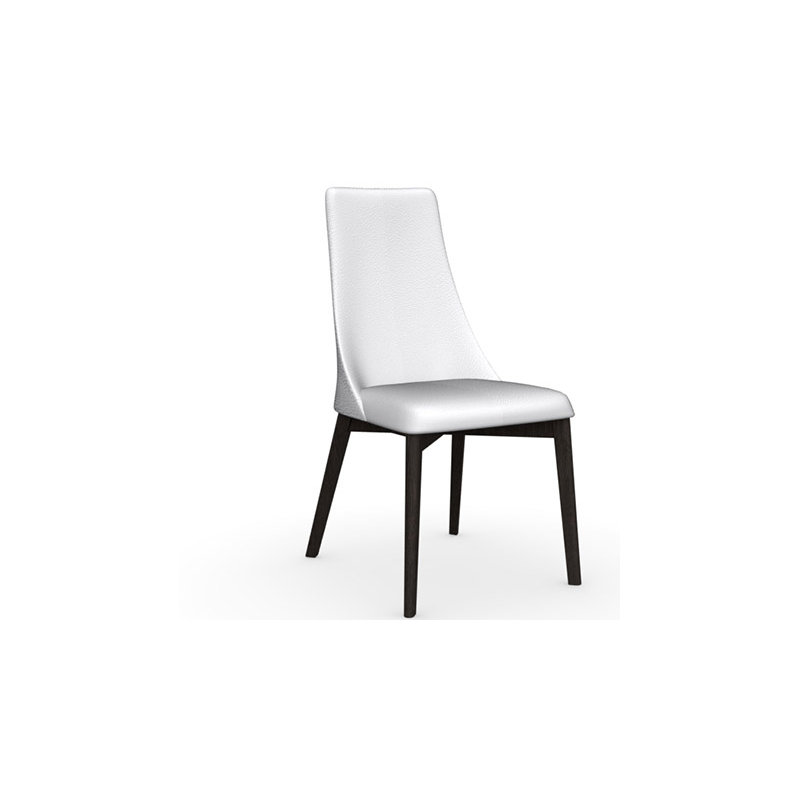 Etoile Upholstered Dining Chair with Wooden Legs, Taupe, Graphite