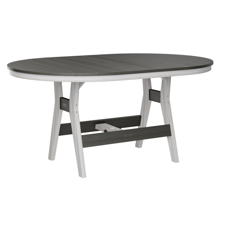 Table de bar berlinoise Berlin, Gris côtier, 38.87" H x 64" W x 44" D, Coquille de mer