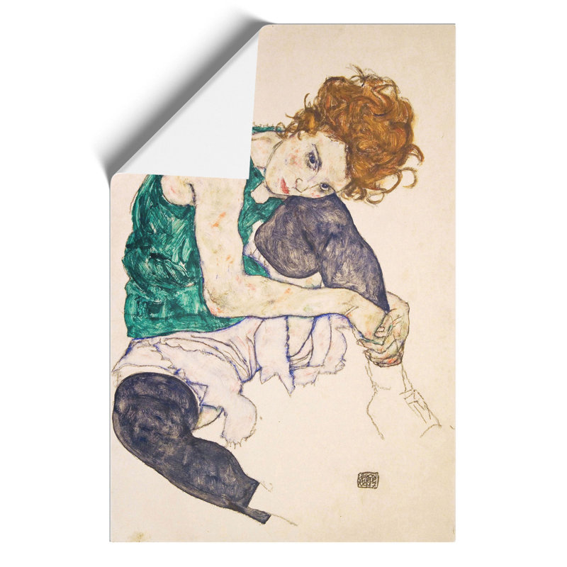 Seated Woman Vol.1 by Egon Schiele - No Frame Painting, 59cm H x 42cm W x 0.1cm D