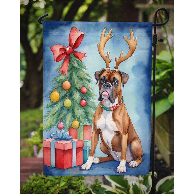 Drapeau de Noël renne de jardin, Boxer