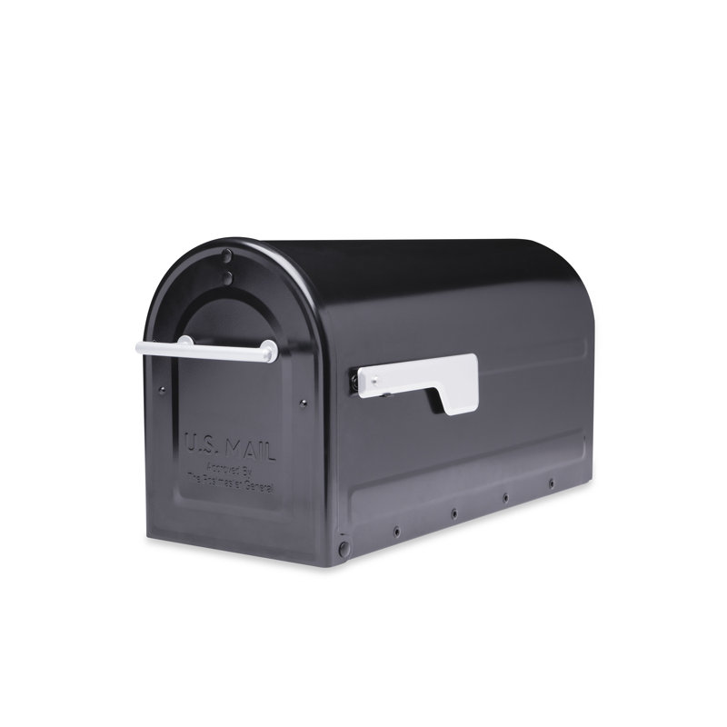 Boulder Post Mount Mailbox Black, Black