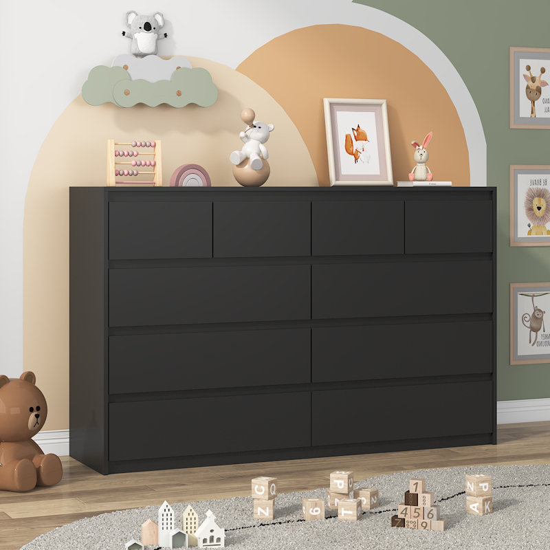 10 drawer black dresser 10-Drawer 55.14