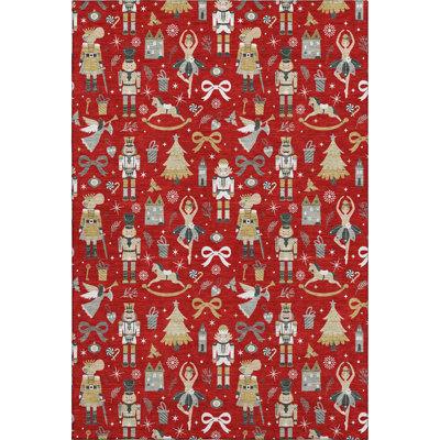 Premium Machine Washable Mayfield AMF1827 Fun Christmas Rug
