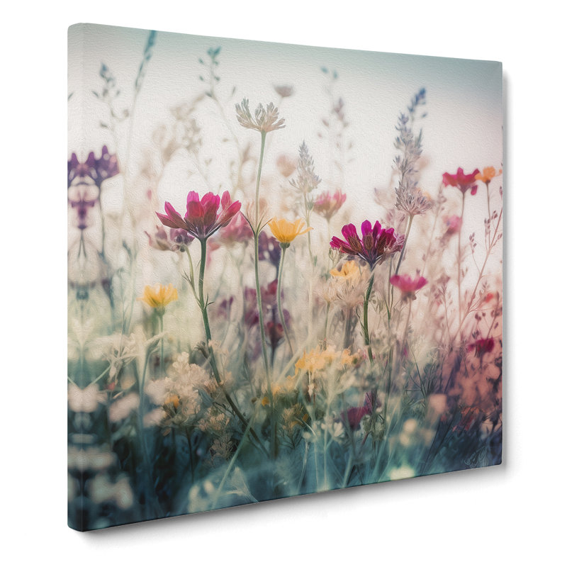 Wildflowers Double Exposure - Wrapped Canvas
