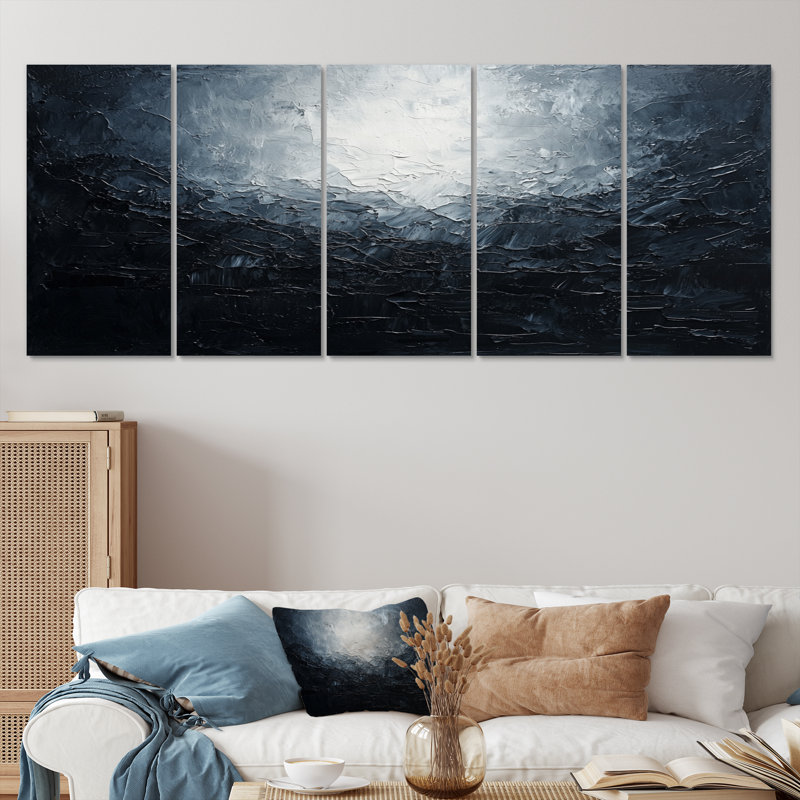 Nyzir - Sky Wall Art - ensemble d'art mural traditionnel, H 28 po x l 60 po, 5