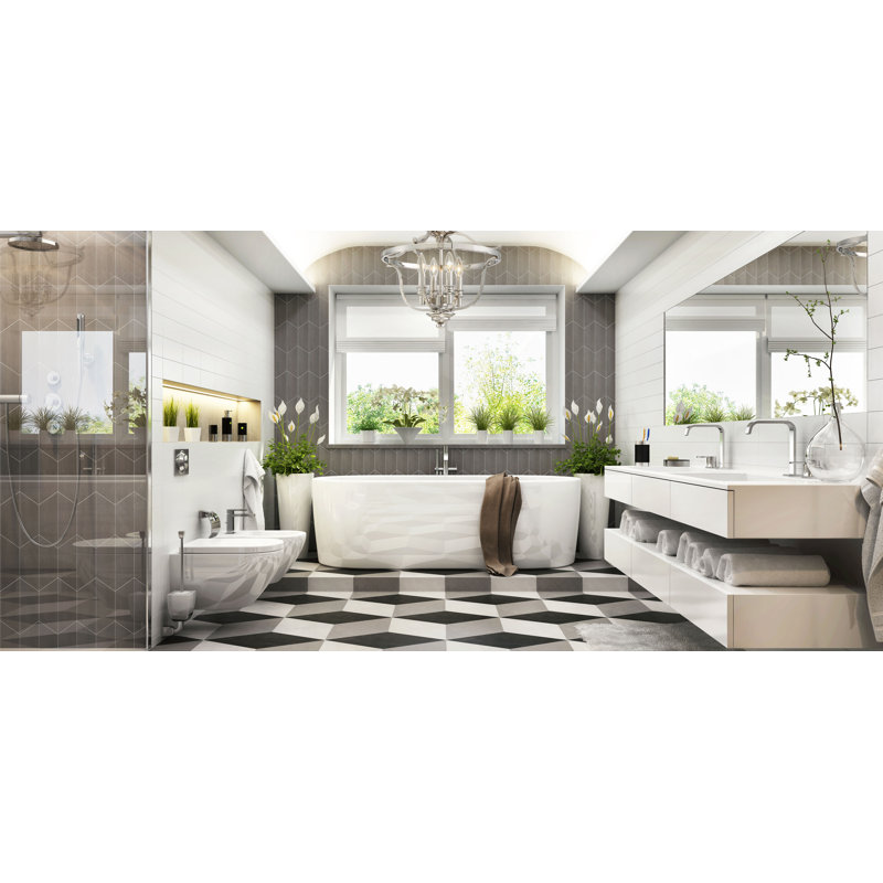 Darby Home Co Ameche Polished Nickel Finish Semi Flush