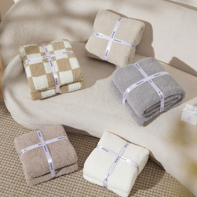 Bedsure Super Soft Knit Blanket - Warm Cozy Fluffy Fuzzy Plush Lightweight Blanket For Couch Sofa And Bed