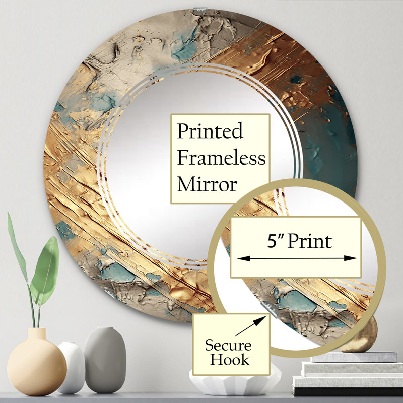 Auva - Miroir mural moderne rond, 24 po x 24 po