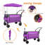 Chariot pliant multifonctionnel à roulettes avec poignée rotative, auvent, roues tout-terrain et grande capacité pour diverses utilisations extérieures-124641909