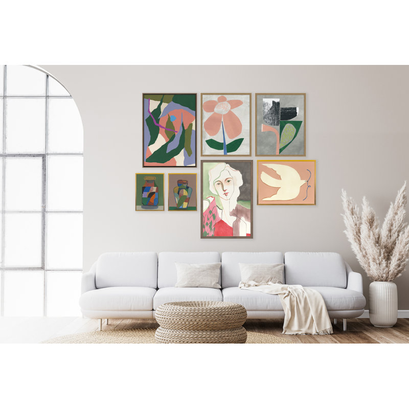 Flower Collage 7 Print by Renee Stramel, Black, 46" H x 36" W x 1.75" D