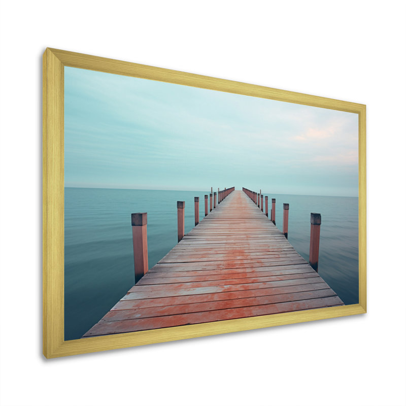 Tiphonnet Pier To Infinity II sur toile, H 34 po x l 44 po x P 1,5 po, Cadre doré simple