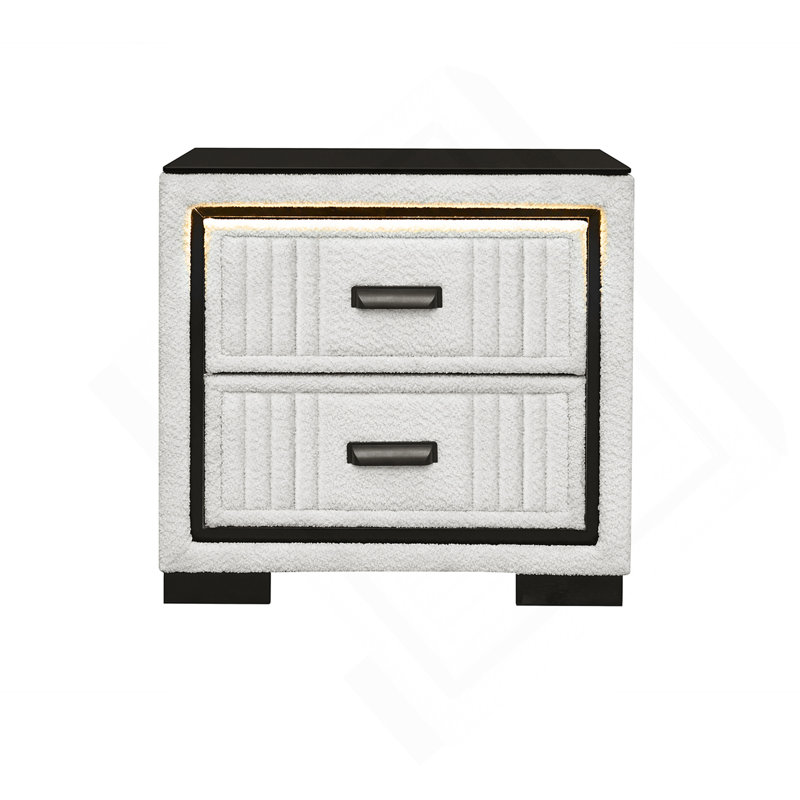 Table de chevet blanche et noire Isaiah