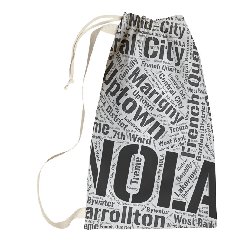 Laundry Hamper with Handles, Small (29" H x 18" W x 1.5" D), Black, New Orleans