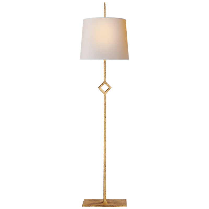 Cranston Buffet Table Lamp, Gilded Iron, Fabric