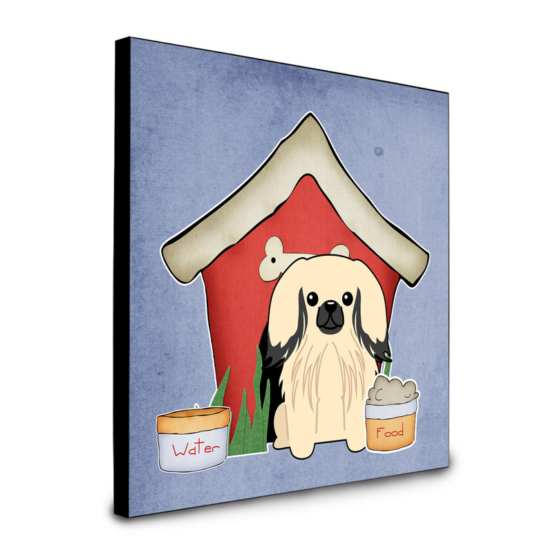 Panneau mural d’art collection dog house Scarvinia, Pékinois crème