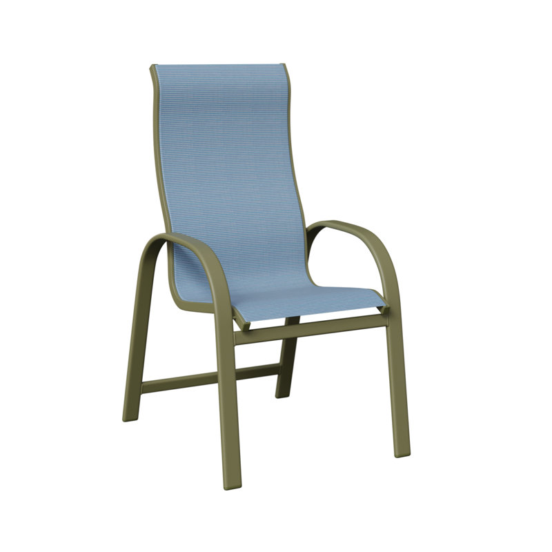 Chaise berçante à haut dossier berlinois Berlin Gardens, Dupione près de la piscine, Vert sauge