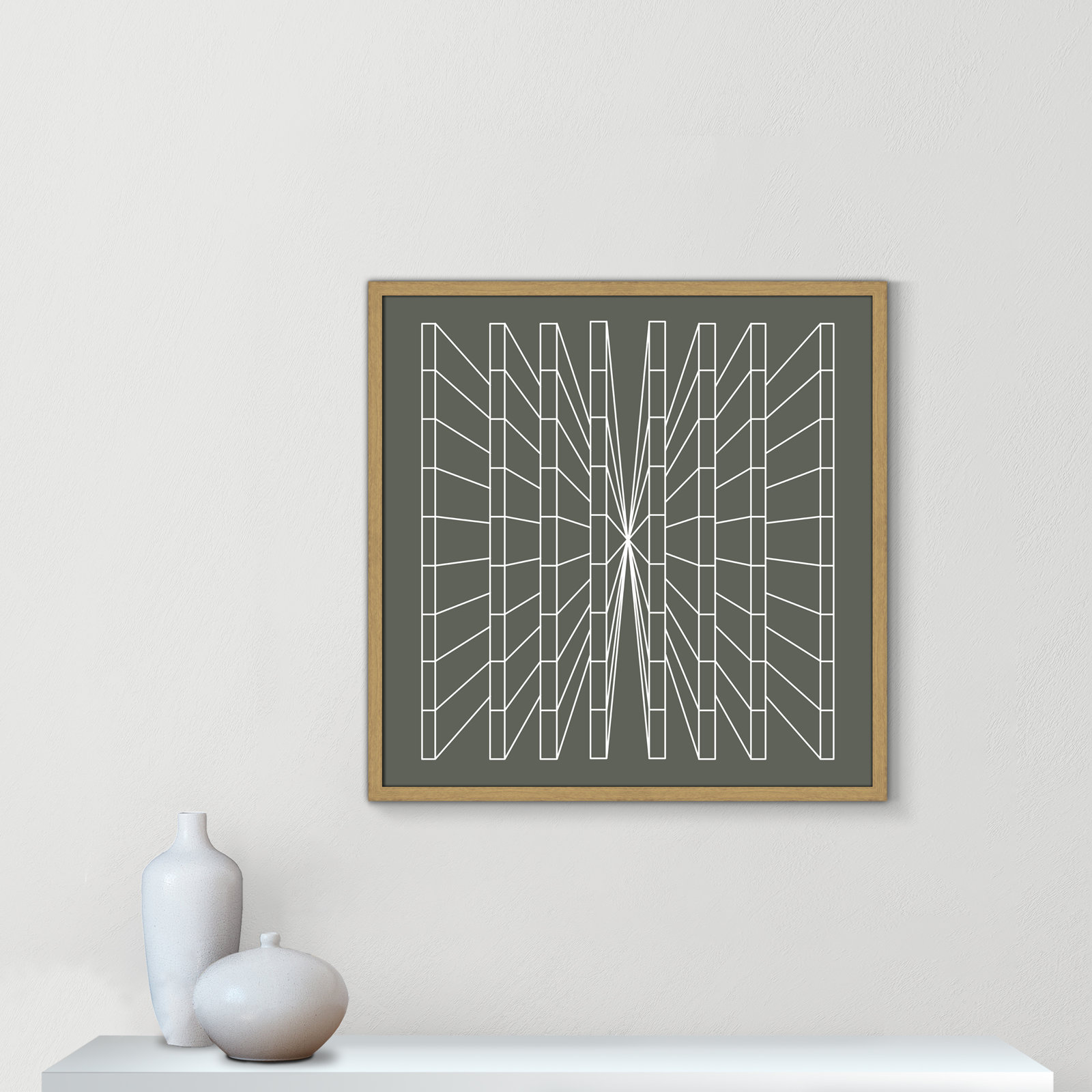 Olive Perspective by Sandi Hauanio, 27.5" H x 27.5" W x 0.75" D, Natural Wood Grain