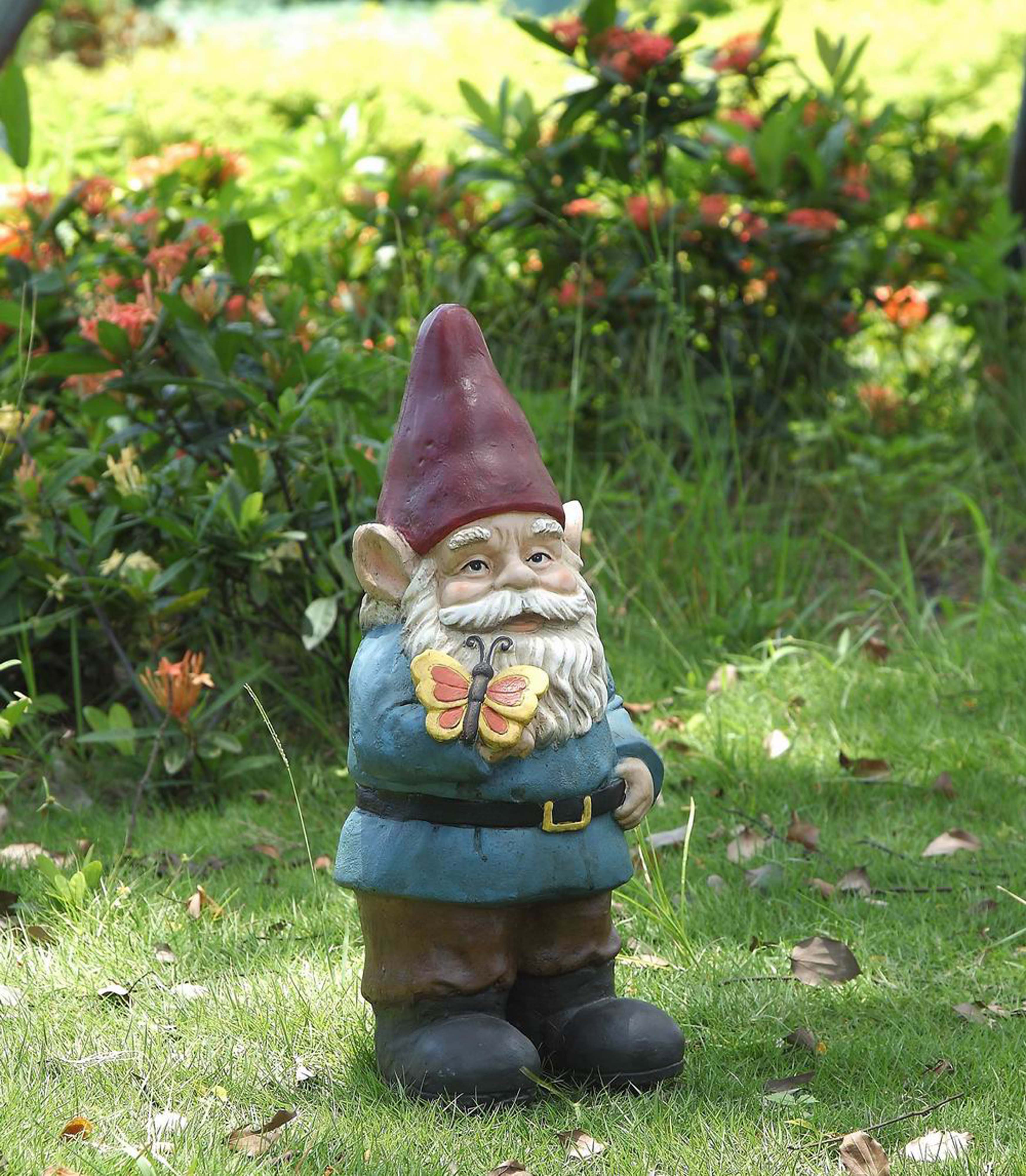 Hi-Line Gift Ltd. Gnome Holding Butterfly Statue & Reviews | Wayfair