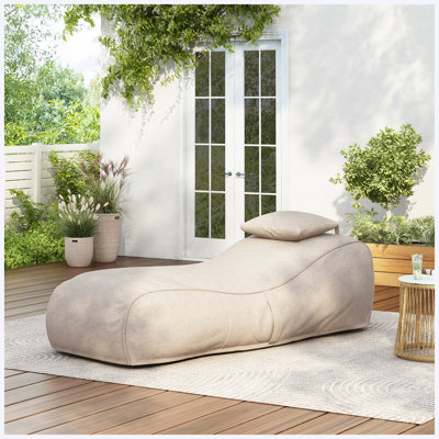 Fauteuil à billes d'extérieur Lemoore, beige foncé