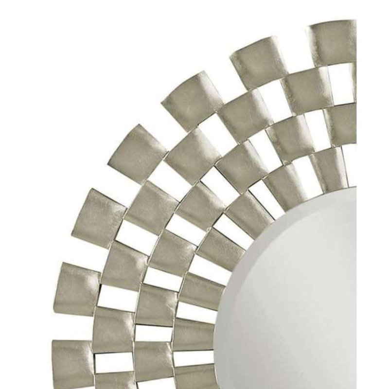Merville Sunburst Antique Silver Leaf and Gold-Washed Plastic Wall Mirror