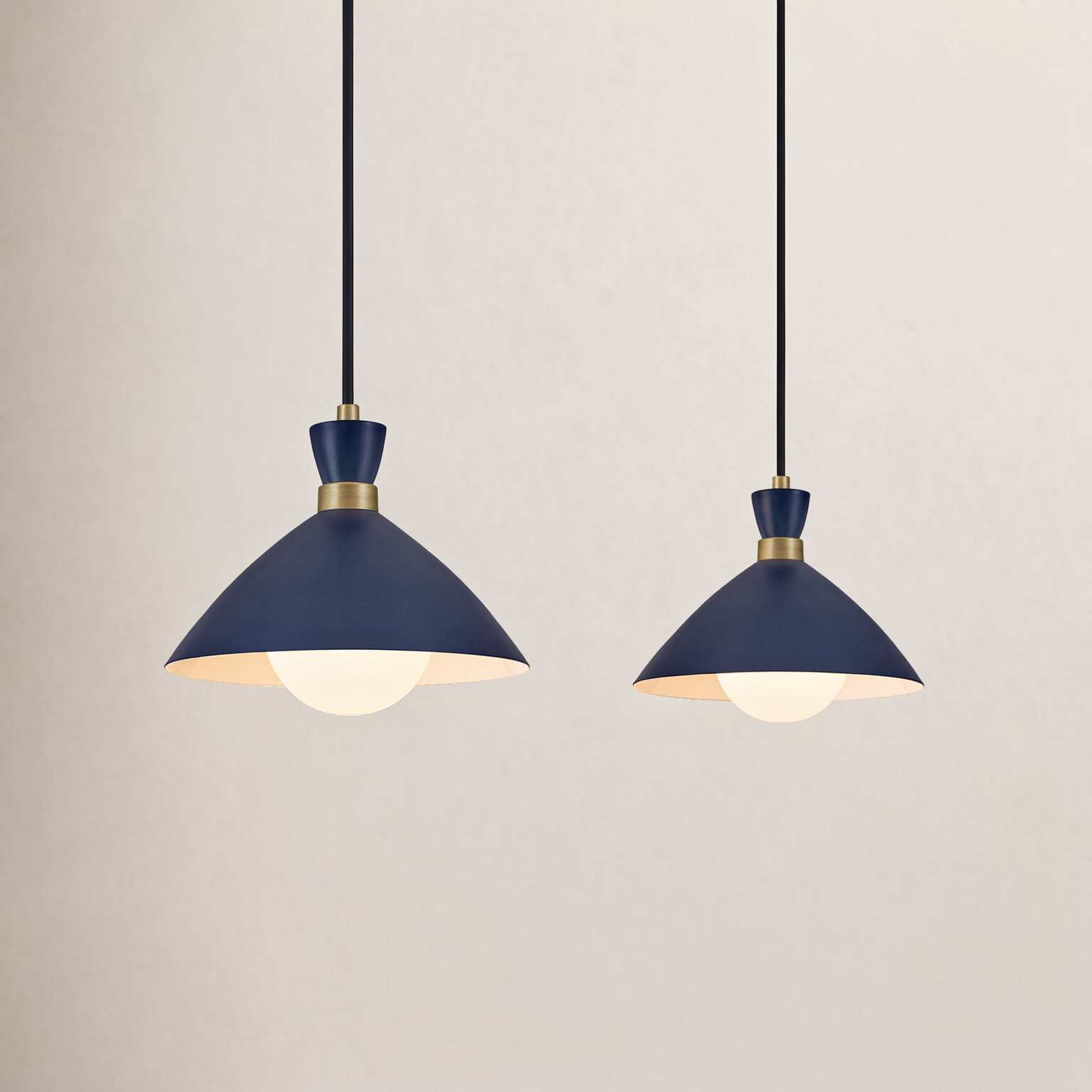 Kita Single Light Metal Dimmable Pendant, Matte Navy