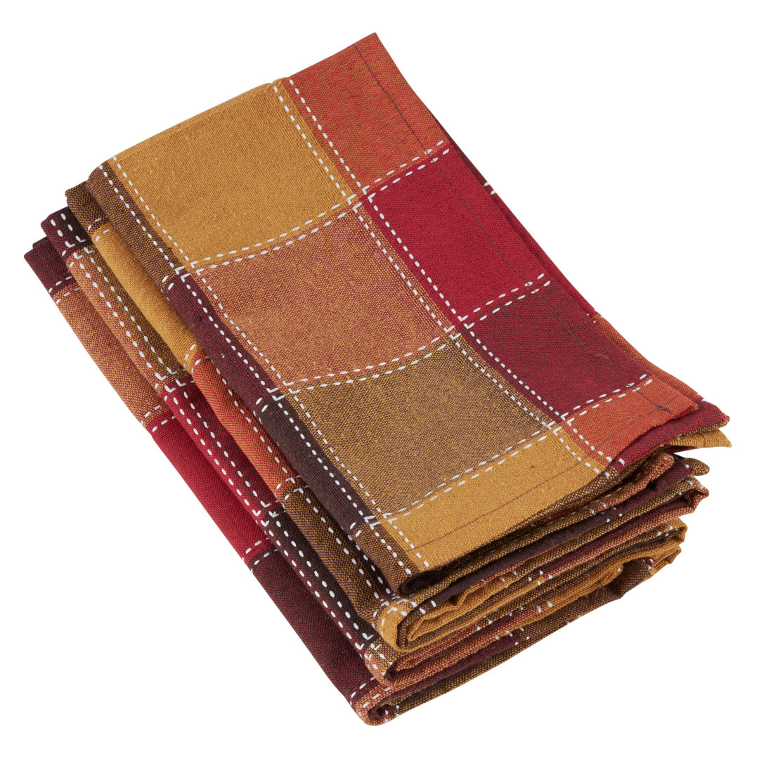 Sam Cotton Plaid Square Napkin Millwood Pines 