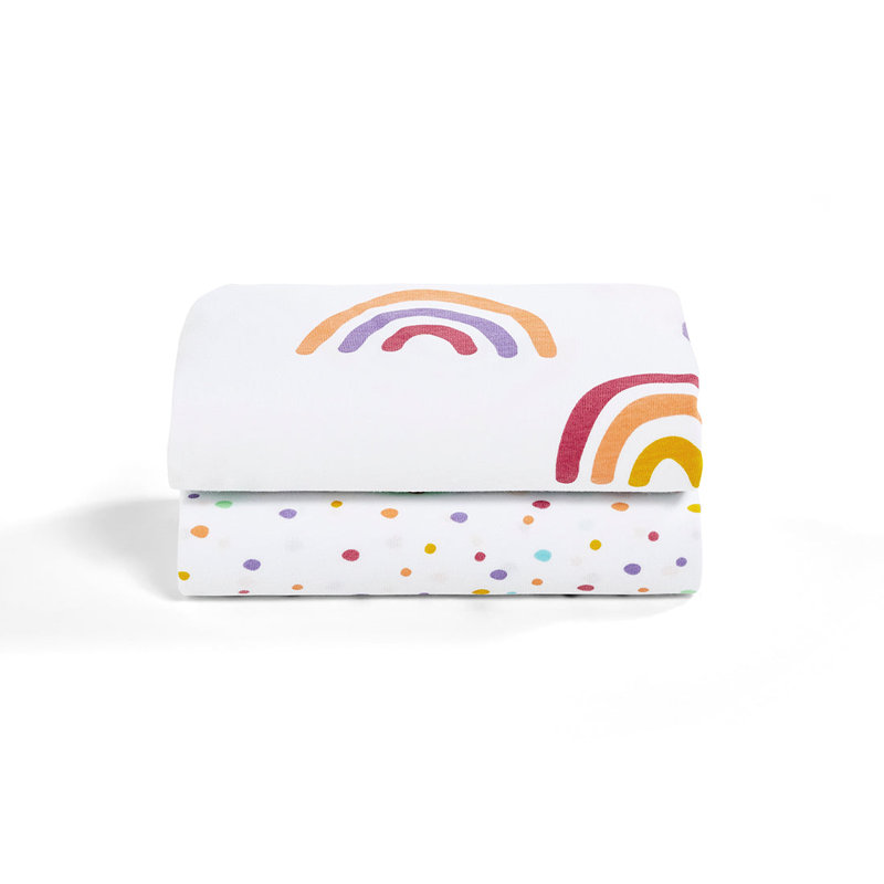  Ensemble de draps pour lit simple - Lit de bébé - Arc-en-ciel multi