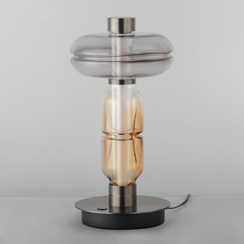 Gusto LED Table Lamp, Gunmetal, Smoked Gray/Warm Amber