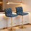 Ensemble de 2 tabourets de bar touffetés en tissu, tabourets de bar réglables à hauteur de comptoir pivotante avec dossier, chaises de bar rembourrées sans accoudoir pour la cuisine et le café-33198494-118611199-118611200