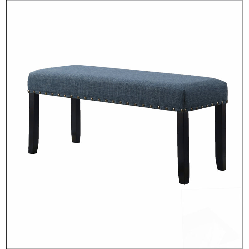 Banc de salle à manger en tissu Biony avec garniture cloutée, conception simple, confortable et durable, banc multifonctionnel