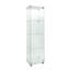 Vitrine à DEL avec 4 tablettes vitrées avec porte et bibliothèque pour salon, 64,7 po x 16,7 po x 14,3 po