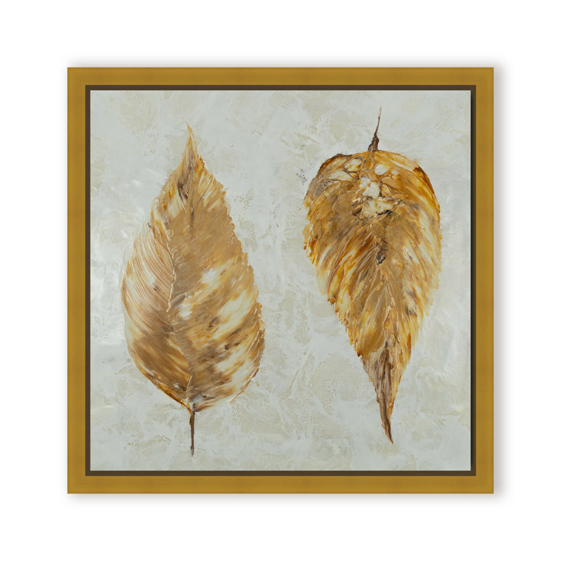 Nature Inspired "Autumn’s Gold" Canvas Wall Art By , 12" H x 12" W x 2.375" D, Framed Canvas, Gold