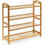 MantraRaj 4-Tier Bamboo Shoe Rack Stand Shelf Unit Footwear Rack Wooden Storage Shelves Organizer