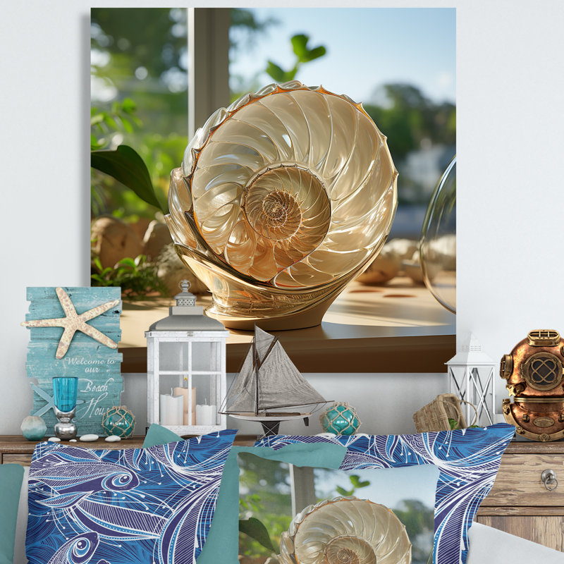 Seashell Treasures Vase sur toile, Toile tendue, H 30 po x l 30 po x P 1 po