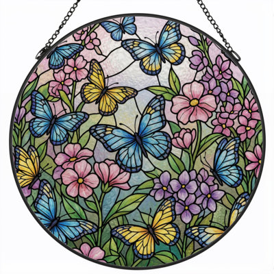 Vitrail à vitrail papillon 12 "H 12"