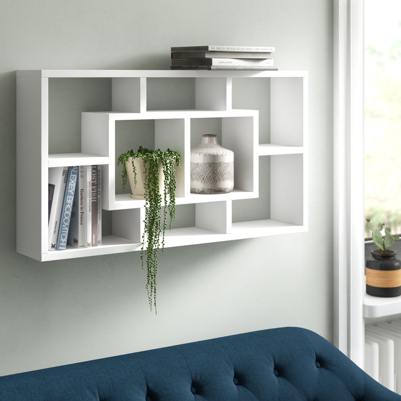 vidaXL Wall Shelf Floating Display Shelf for Home Living Room Engineered Wood, Brown Oak, 20.67 in H x 33.46 in W x 6.30 in D