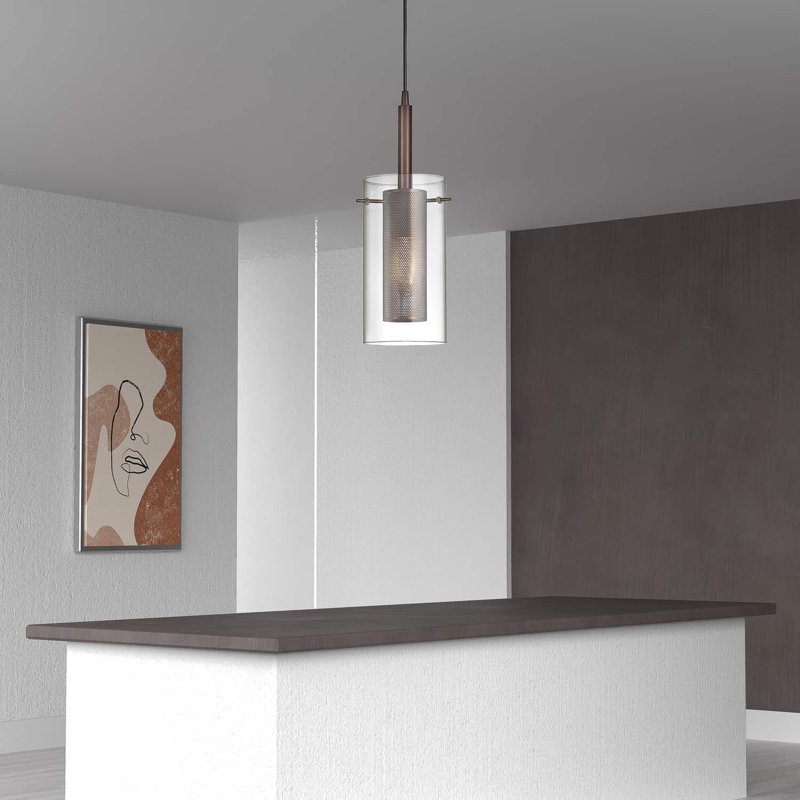 Percy 1 Light Single Cylinder Pendant, Oil Brushed Bronze