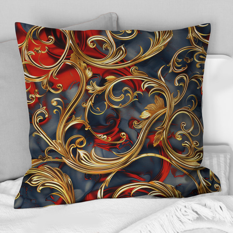 Coussin décoratif doré délicat Glam Waves V - doré, H 16 po x l 16 po