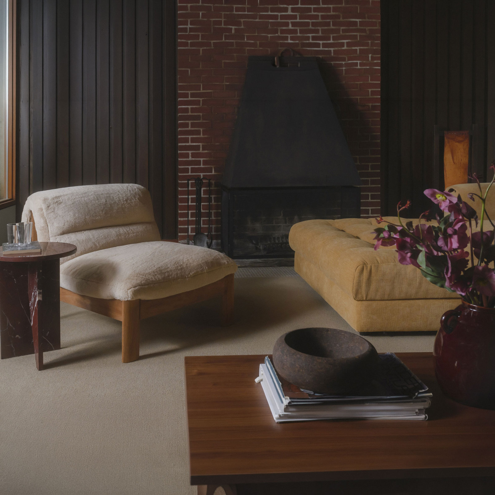 Accent Slipper Chair, Brown
