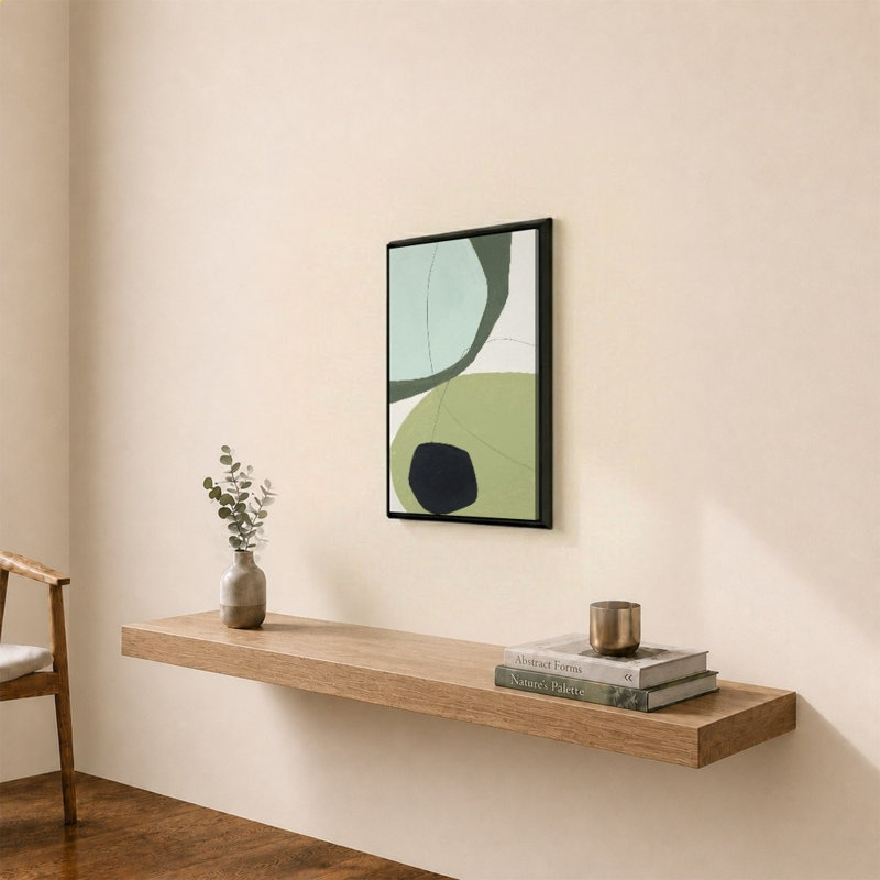 «Fresh Shapes I» par Patricia Pinto - Impression sur toile, 24 po x 36 po, Beveled Floating Frame, Argent