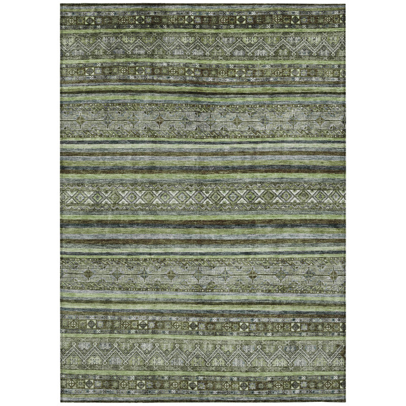Tapis extérieur lavable 9 pi x 12 pi vert olive et vert fougère