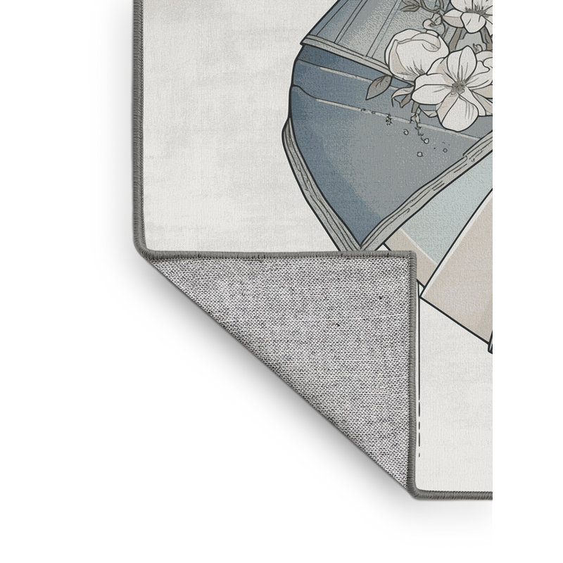 Tapis gris classique lavable à la machine Bishopston, 5x7
